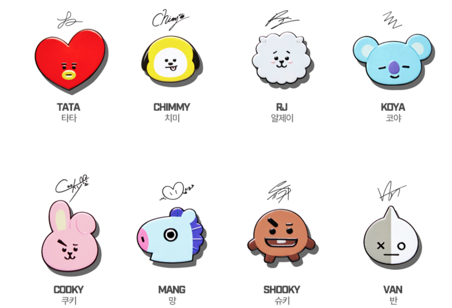 Which Bt21 Character Is Bts Members Names - IMAGESEE